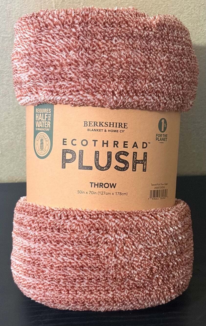 Berkshire Blanket & Home Co. EcoThread Plush Textured Throw 50in x 70in Copper